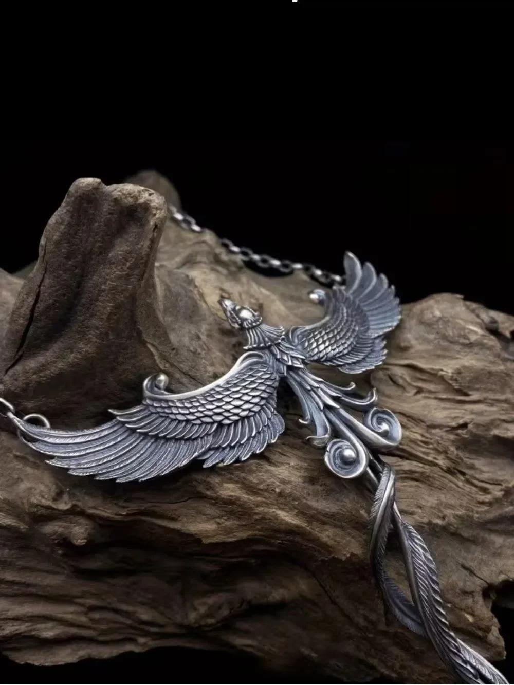 Silver Phoenix Pendant Necklace - unisex